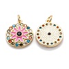 Real 18K Gold Plated Brass Micro Pave Cubic Zirconia Pendants ZIRC-M114-51G-02-2
