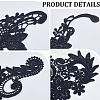 4 Pairs 2 Style Polyester & Nylon Embroidery Flower Lace Appliques DIY-GF0009-09-6