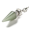 Natural Green Aventurine Pointed Dowsing Pendulums AJEW-P113-01P-05-3