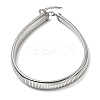 Non-Tarnish 304 Stainless Steel Flat Snake Chain Necklaces for Women NJEW-U049-01P-02-1