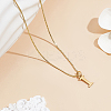 1pc 304 Stainless Steel Letter Pendant Necklaces NJEW-LP0001-38I-G-3