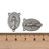 Holy Oval Carved Virgin Mary Tibetan Style Alloy Chandelier Component Links TIBEP-LF0961YKG-B-LF-3