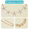 Bohemian Alloy White Enamel with Iron Starfish Link Belly Body Chains for Women AJEW-WH20006-348-5
