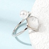 Adjustable Brass White Shell Cuff Rings SH-CBA3B38-01P-2