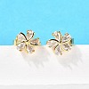 Flower Brass Hoop Earrings EJEW-S256-01B-G-3