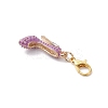 High-heeled Shoes Alloy Enamel & Rhinestone Pendant Decorations HJEW-JM04113-5