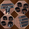 Stainless Steel Double Snap  With Duty Belt Keeper Wide Bracelet BJEW-WH0025-01-5