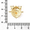Brass Micro Pave Colorful Cubic Zirconia Lion Head Connector Charms KK-H529-12G-3