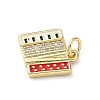 Brass Micro Pave Clear Cubic Zirconia Charms KK-A273-06G-2
