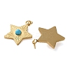 Synthetic Turquoise Star Pendants STAS-Q333-01G-02-2