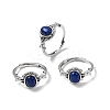 Natural Lapis Lazuli Finger Rings RJEW-A084-03P-08-4