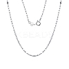 Rhodium Plated 925 Sterling Silver Dapped Chain Necklace NJEW-I124-100-1