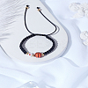 1Pc Sport Theme Acylic & Alloy Braided Bead Bracelets BJEW-LP0003-23B-3