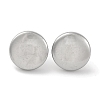 304 Stainless Steel Flat Round Stud Earrings EJEW-D281-26S-1