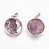 Natural Amethyst Pendants G-P378-B08-2