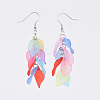 Transparent Frosted Acrylic Dangle Earrings EJEW-JE03621-2