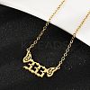 201 Stainless Steel Number 333 with Butterfly Wings Pendant Necklaces LS-NJEW-P332-01A-G-1