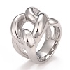 Non-Tarnish 304 Stainless Steel Twist Oval Chunky Ring RJEW-B040-15P-1