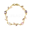 Brass Micro Pave Cubic Zirconia Link Bracelets for Women BJEW-H209-03G-4
