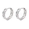 Brass Chain Charm Hoop Earrings for Women EJEW-F347-02P-02-1