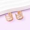 304 Stainless Steel Triple C-Shaped Cuff Earrings EJEW-K268-82G-1