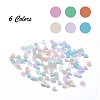 1800Pcs 6 Colors 8/0 Transparent & Opaque Glass Seed Beads SEED-YW0001-31-3