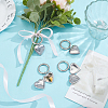 4Pcs 316 Stainless Steel Photo Locket Keychain HJEW-UN00076-2