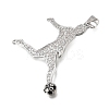 Brass Micro Pave Clear Cubic Zirconia Pendants CU-CBA108A-08P-2