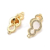 Brass Micro Pave Cubic Zirconia & Shell Fold Over Clasps KK-B129-15G-2