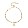 Alloy Butterlfy Charm 304 Stainless Steel Paperclip Chain Satellite Chain Anklets for Women AJEW-AN00755-1