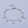 Brass Cable Chain Anklets AJEW-AN00261-1