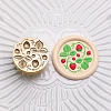 Golden Tone Round Wax Seal Brass Stamp Heads LS-AJEW-Z034-01G-06-1