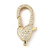 Brass Clear Cubic Zirconia Lobster Claw Clasps KK-Z078-46B-G-1