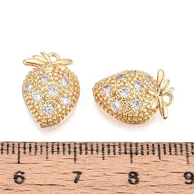 Brass Micro Pave Cubic Zirconia Pendants KK-T074-81G-1