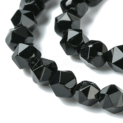 Natural Black Onyx Beads Strands G-K066-13-6mm-1