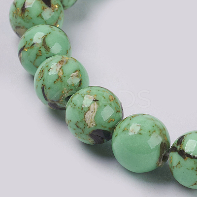Natural Sea Shell and Synthetic Turquoise Assembled Beaded Stretch Bracelet BJEW-P211-02-6mm-1