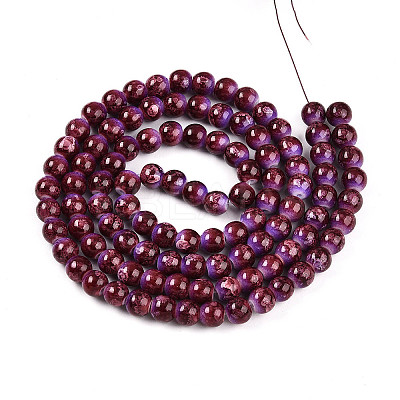 Baking Paint Glass Beads Strands DGLA-N008-8mm-04-1