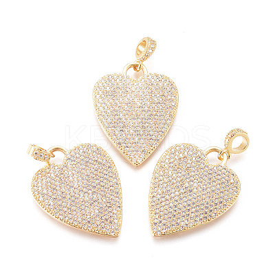 Brass Micro Pave Cubic Zirconia Pendants LS-KK-D159-24G-1
