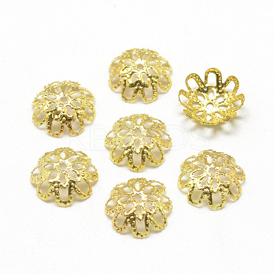 Plated Iron Fancy Bead Caps X-IFIN-S696-33G-10mm-1