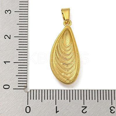 Teardrop Ion Plating(IP) 304 Stainless Steel Pendants STAS-U024-05G-1