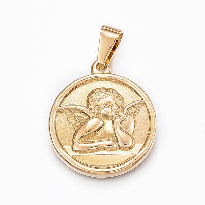 304 Stainless Steel Angel Pendants STAS-H372-08G-1