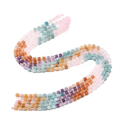 Natural Rose Quartz & Red Aventurine & Amethyst & Yellow Aventurine & Dyed White Jade Beads Strands G-H333-03B-1