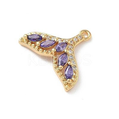 Brass Micro Pave Cubic Zirconia Pendants KK-Z136-45G-03-1