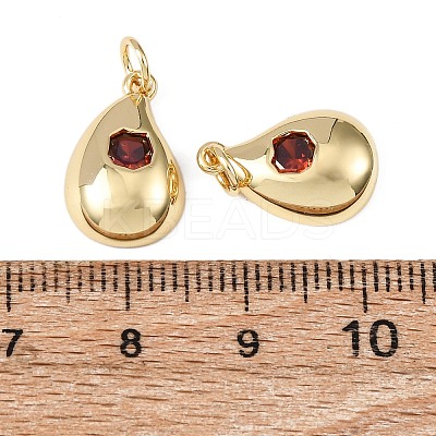 Brass Micro Pave Cubic Zirconia Pendants KK-C143-01G-1