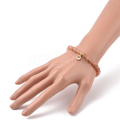 Gemstone Bead Stretch Bracelets BJEW-JB09126-1