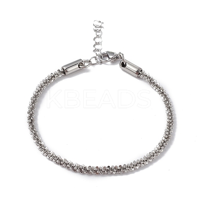 Non-Tarnish 304 Stainless Steel Bone Rope Chain Bracelet for Women BJEW-I311-01C-P-1