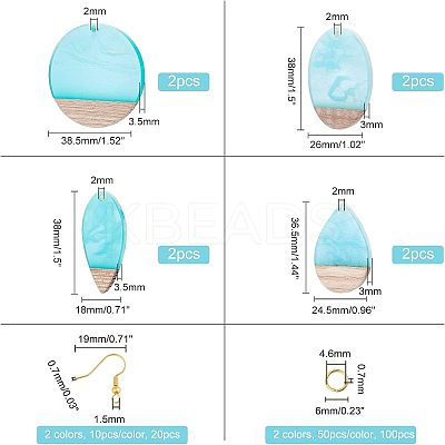 Teardrop Oval Flat Round Dangle Earring DIY Making Kit DIY-OC0007-92-1