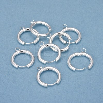 201 Stainless Steel Huggie Hoop Earring Findings STAS-P283-01G-S-1