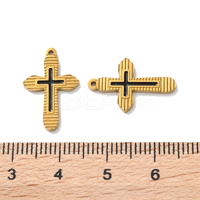 Ion Plating(IP) 304 Stainless Steel Black Enamel Pendants STAS-M102-43B-G-1