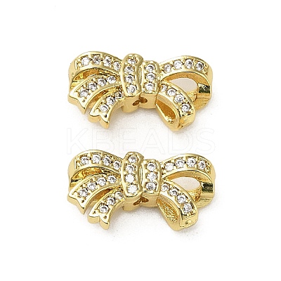 Brass Micro Pave Cubic Zirconia Beads KK-B142-12G-1